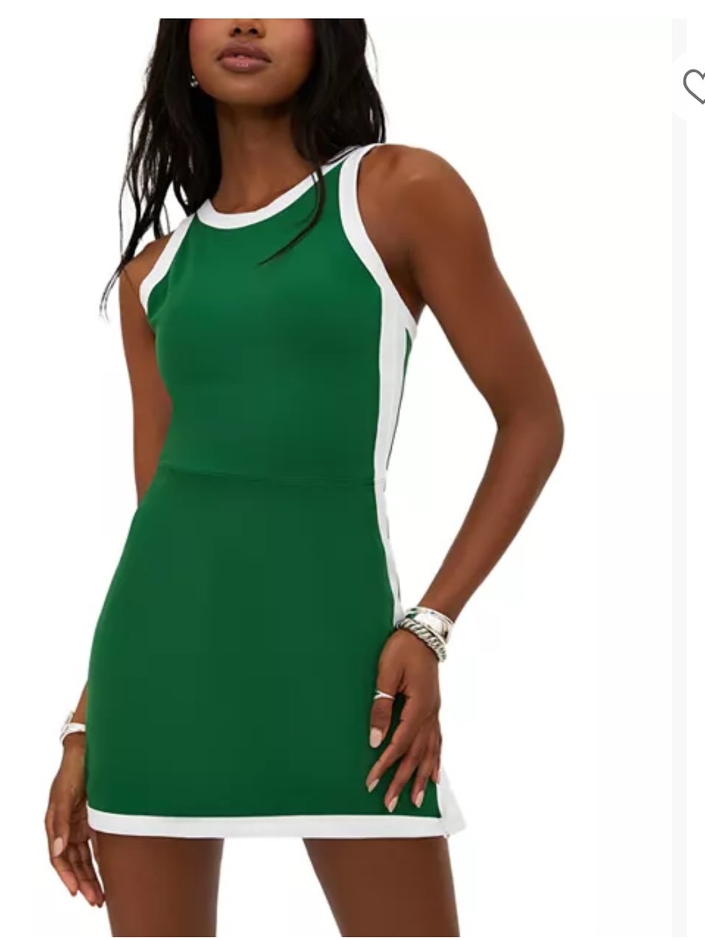 Beach Riot zephyra Green Mini Dress with White Contrast Trim medium
